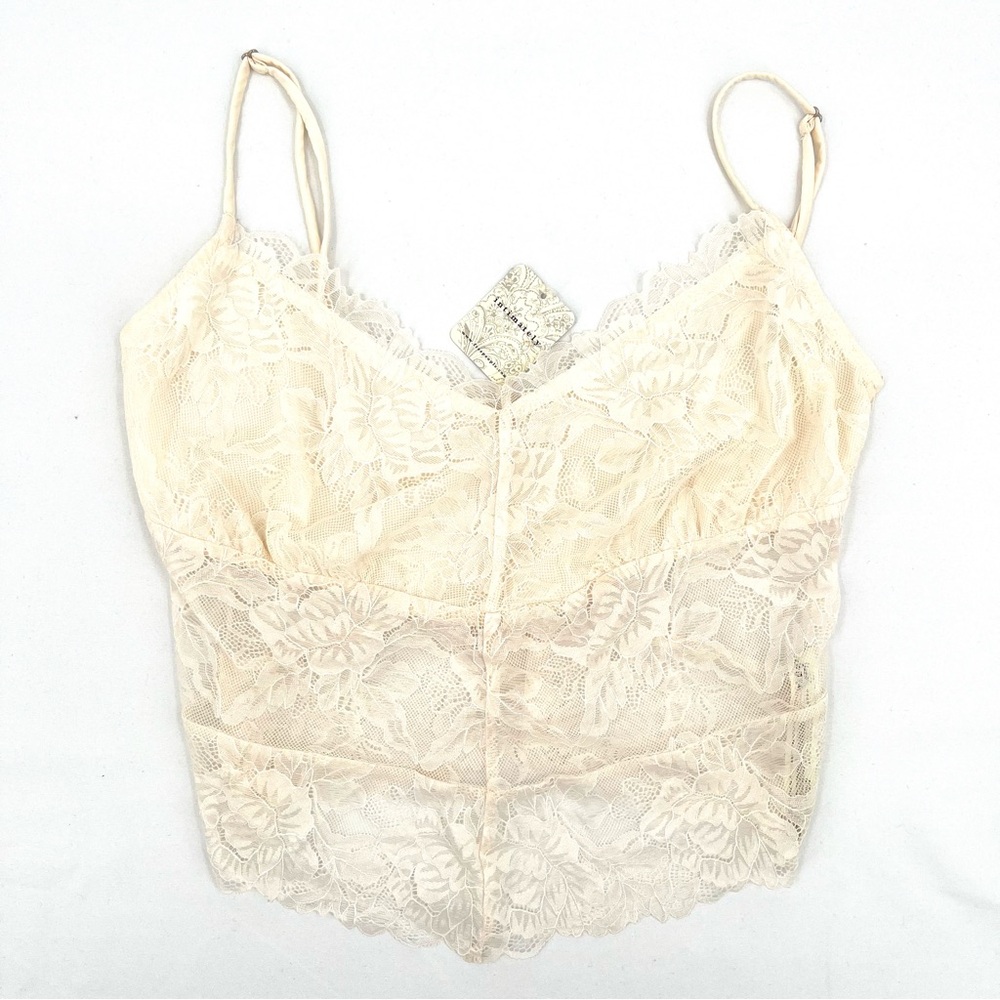 Free People Cream Lace Spaghetti Strap Tank